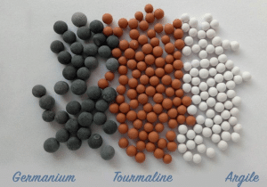 Combinación de turmalina roja, germanio y arcilla blanca