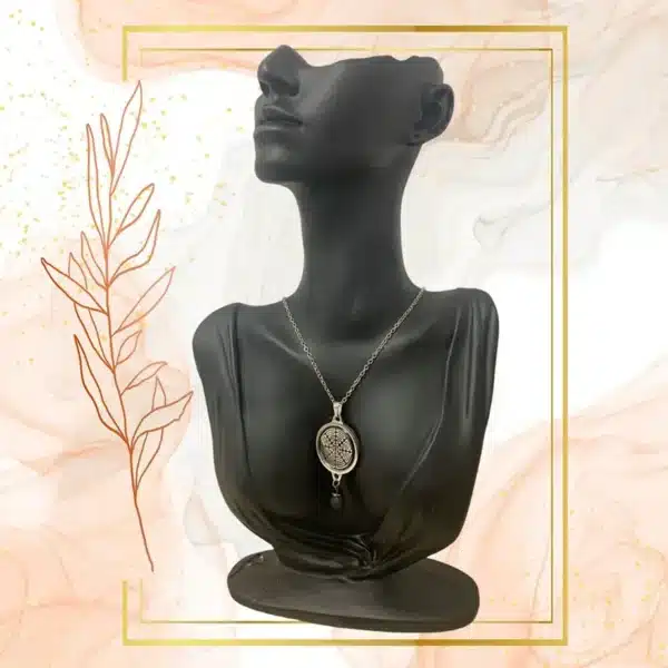 Collier anti-ondes électromagnétiques avec pierre de lave