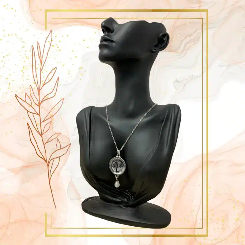 Collier anti-ondes électromagnétiques avec quartz rose